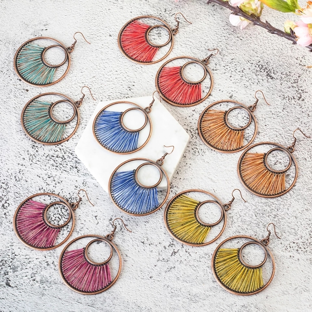 Cute artisan style string earrings